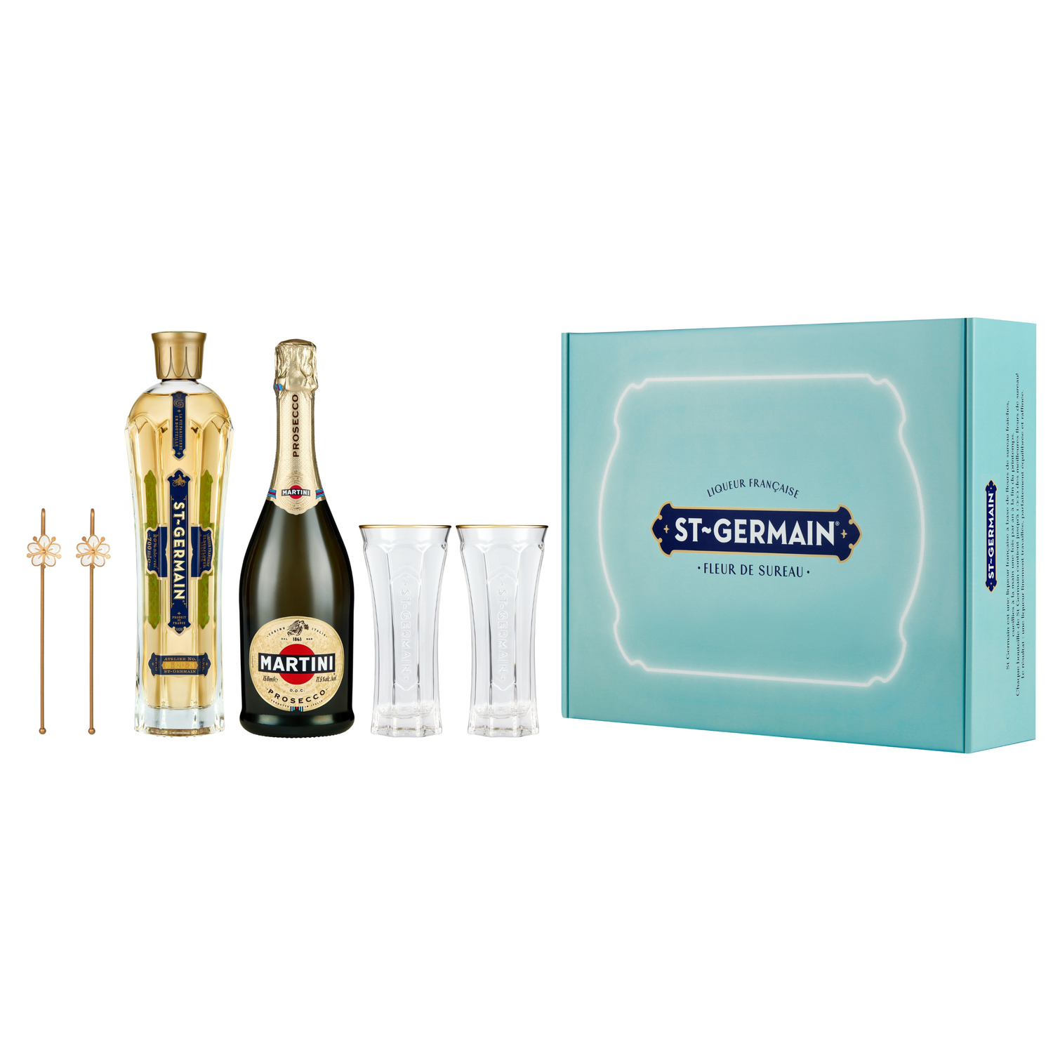 Coffret cocktail St-Germain Spritz Verres & Agitateurs